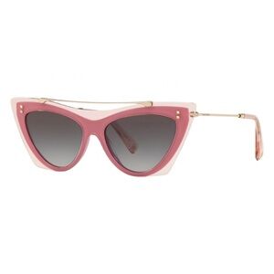 Valentino Pink Cat-Eye Sunglasses with Gold Temples